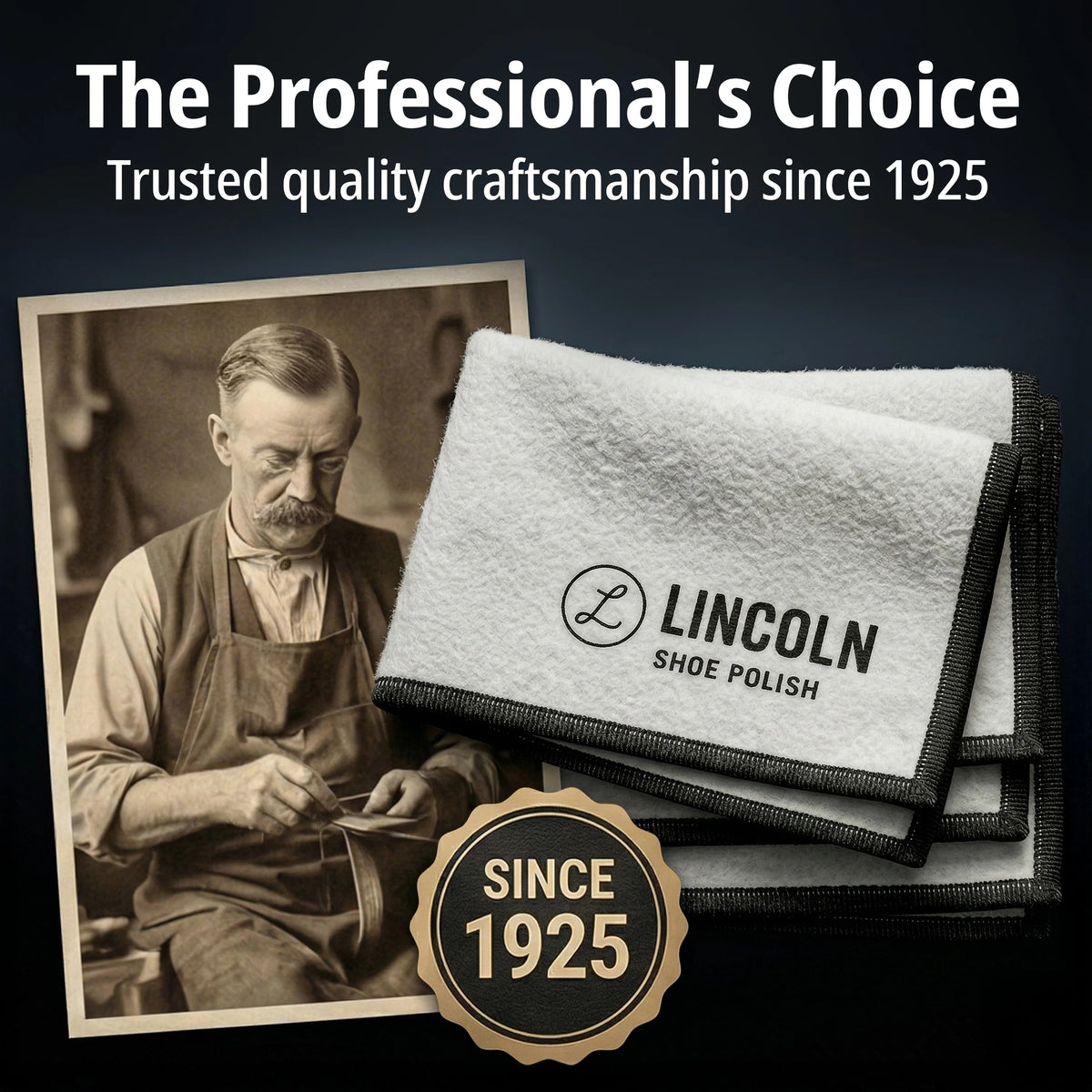 Lincoln Shoe Shine Cloths - 4-Pack
