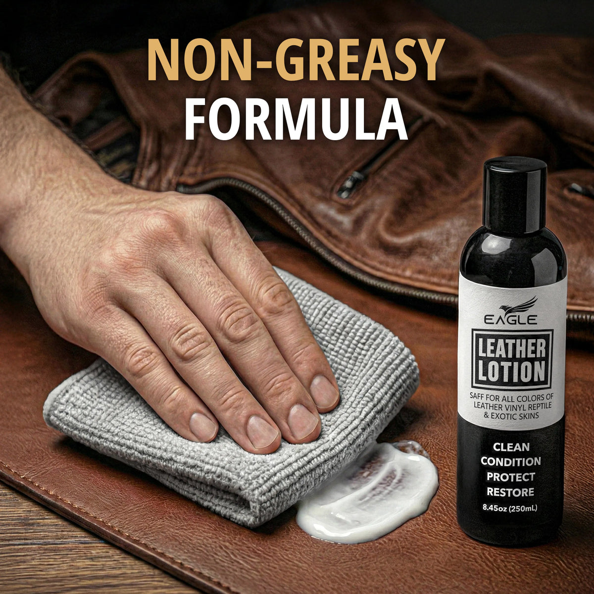 Eagle Leather Jacket Conditioning Lotion with Cloth