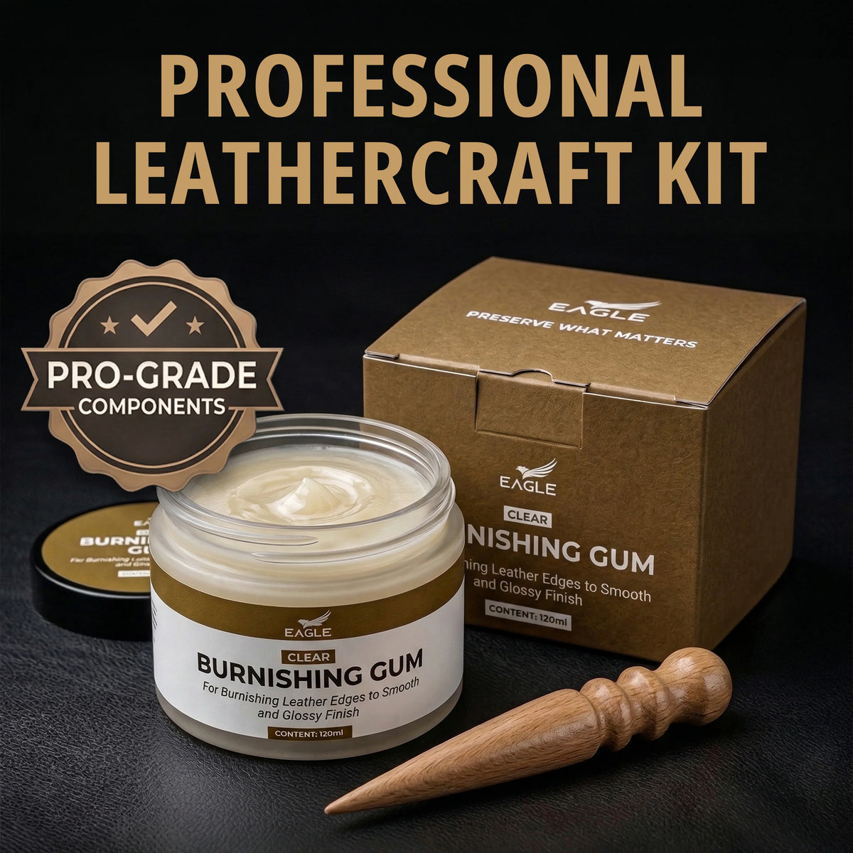 Eagle Leather Burnishing Gum Edge Finish Kit