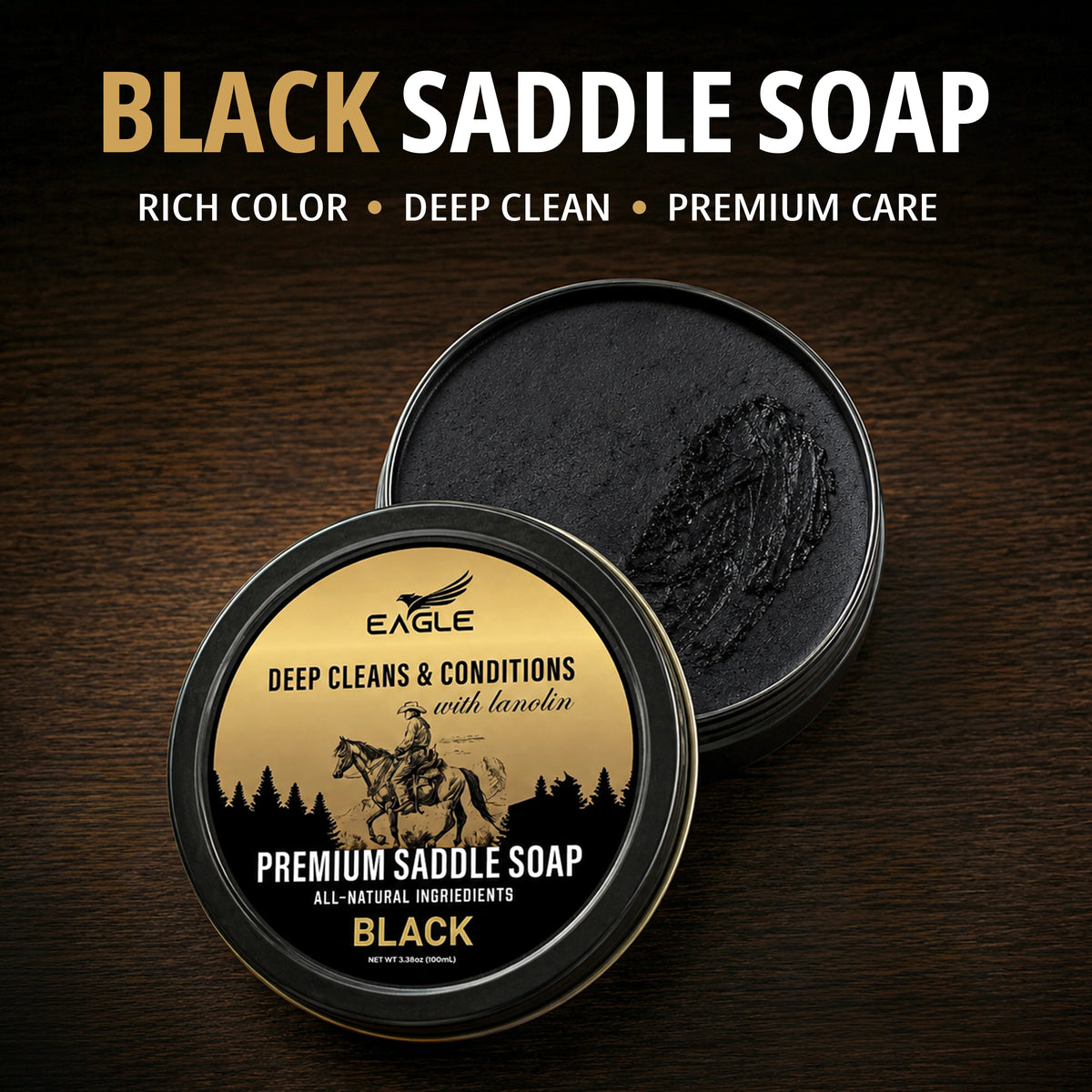 Eagle 3-Piece Saddle Soap Kit - Black
