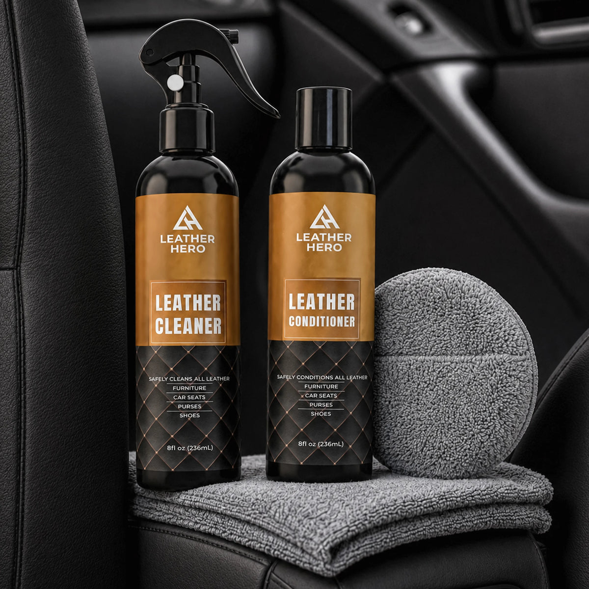 Leather Cleaner and Conditioner Kit – 4-Piece