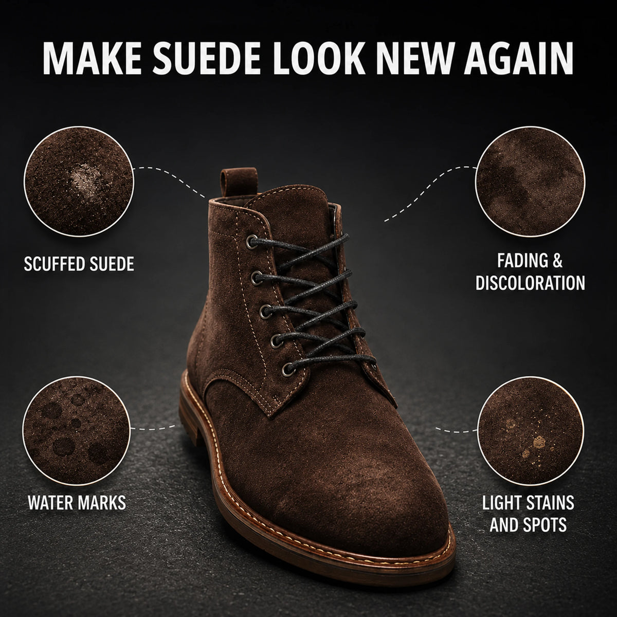 Eagle Suede Color Restorer with Built-in Applicator - Dark Brown