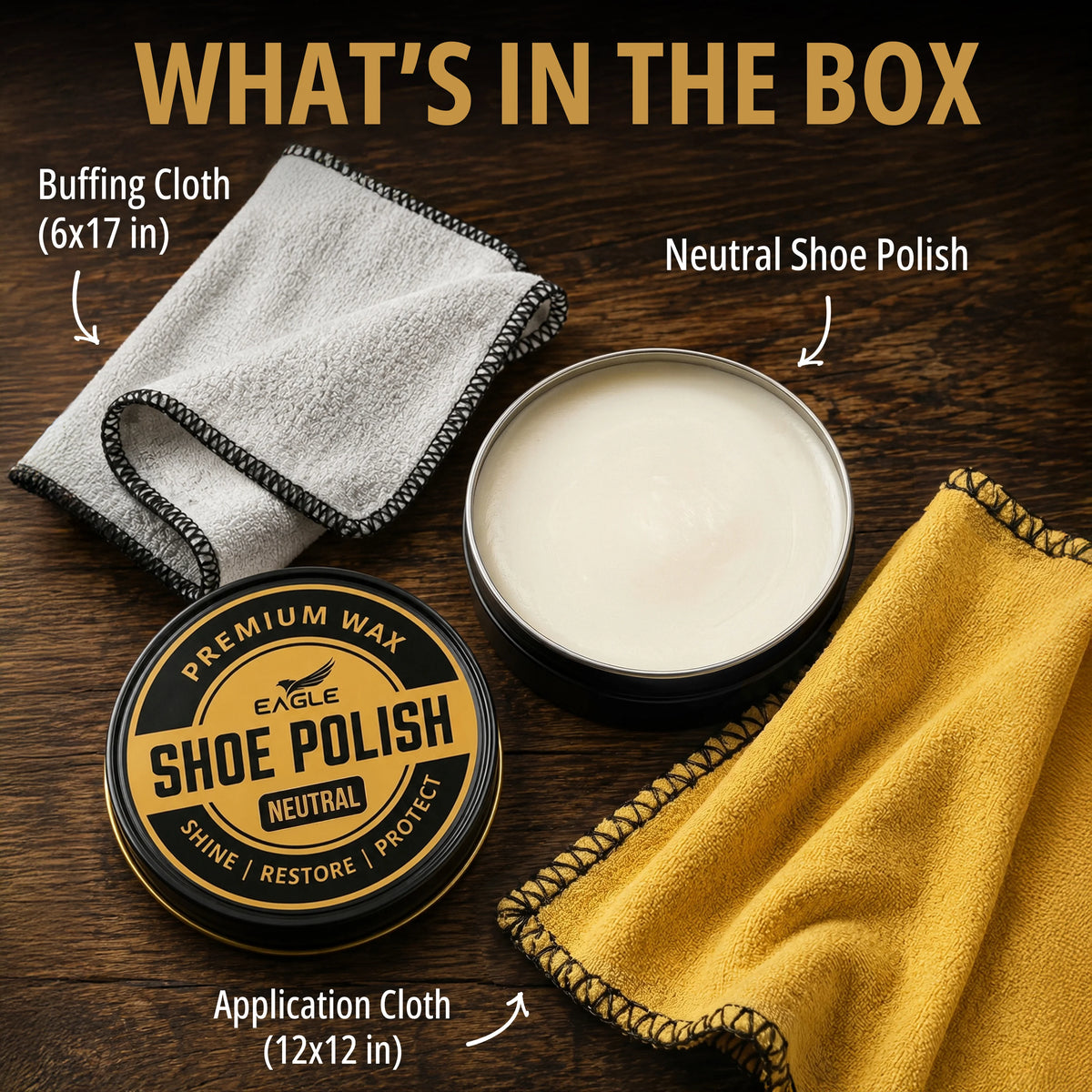 Eagle 3-Piece Shoe Polish Kit - Neutral