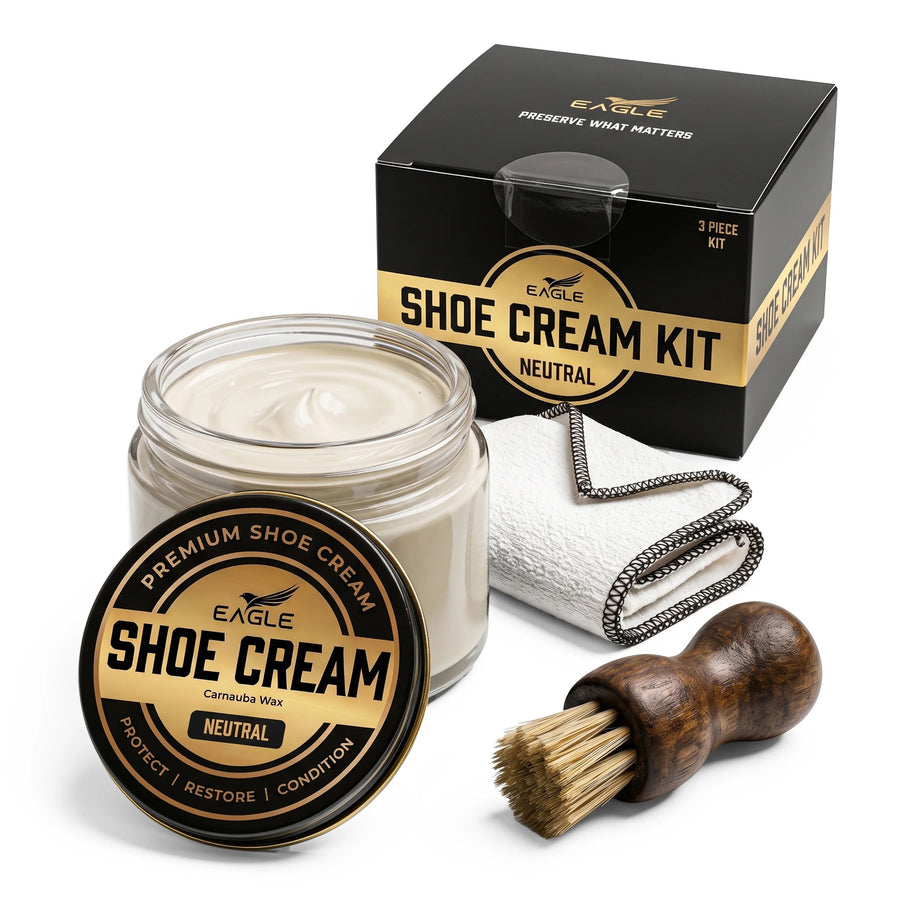 Eagle 3 Piece Shoe Cream Polish Kit - Neutral