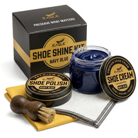 Eagle 5-Piece Shoe Shine Kit - Navy Blue