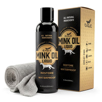 Eagle Mink Oil Liquid Leather Conditioner 8oz with Cloth