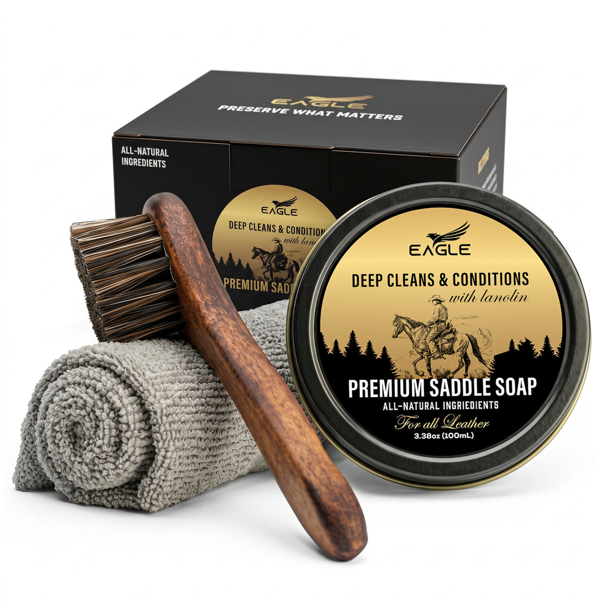 Eagle 3-Piece Saddle Soap Kit - Neutral