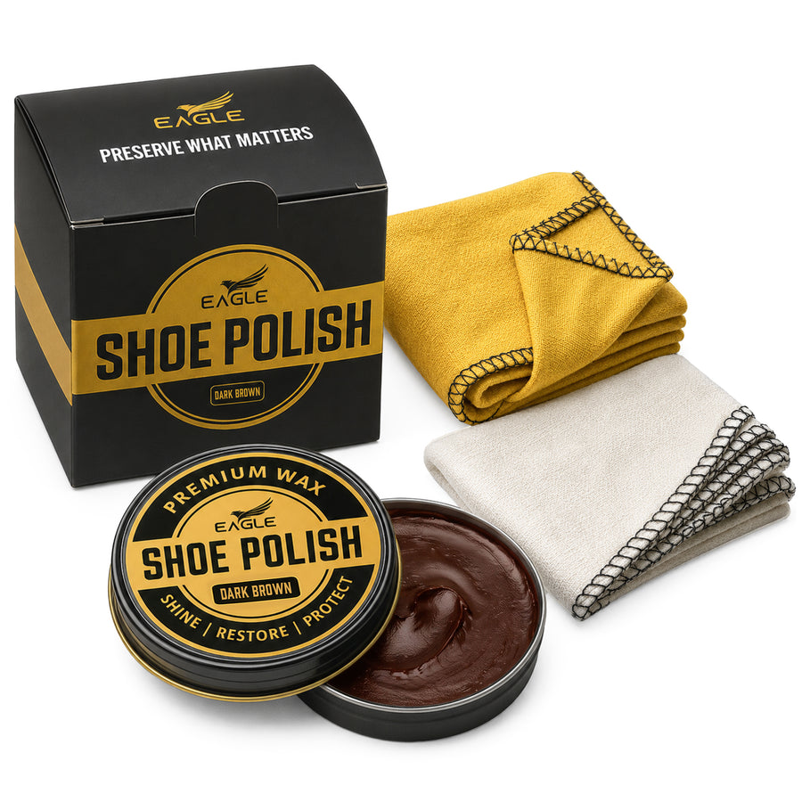 Eagle 3-Piece Shoe Polish Kit - Dark Brown