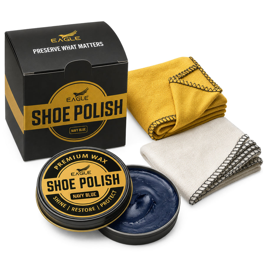 Eagle 3-Piece Shoe Polish Kit - Navy Blue