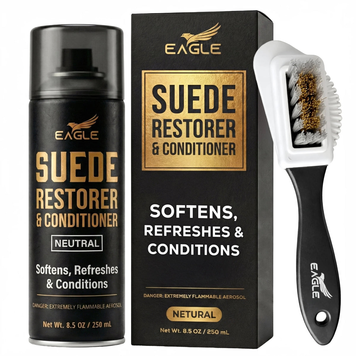 Eagle Suede Renew Color Restorer Spray Kit - Neutral 250mL