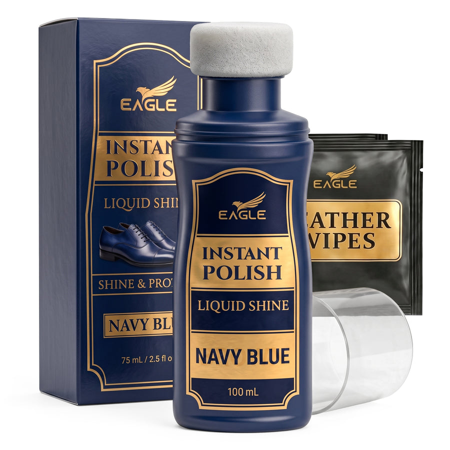 Eagle Instant Liquid Shine Polish Kit - Navy Blue